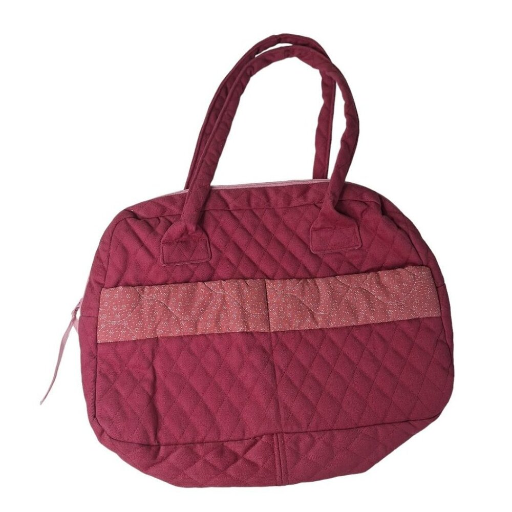 Pink Quilted Handbag Purse Zipper Shoulder‎